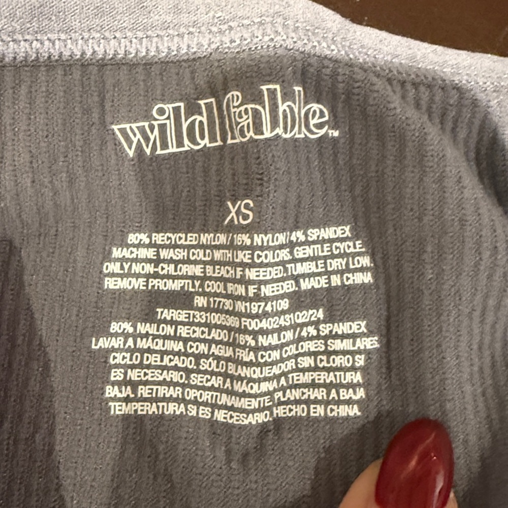 Wild Fable Light Gray Ribbed Crop Top - Picture 2 of 3